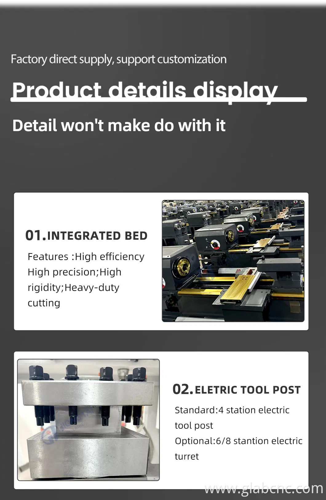 Truning CNC Lathe Machine Factory Price Ck6180 Flat Bed Lathe Series